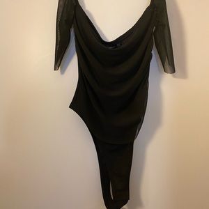 New! Black Off Shoulder Bodysuit